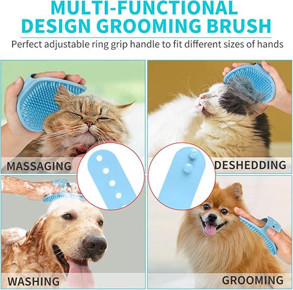 Comotech 3-in-1 Dog Grooming Brush | Adjustable Handle Shampoo Brush & Scrubber - Image 5