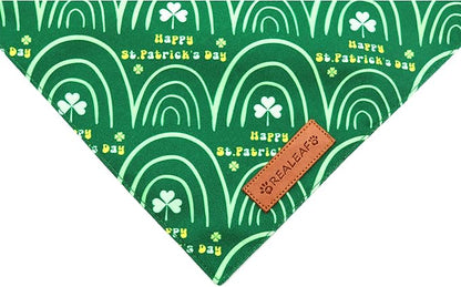 Realeaf St. Patrick's Day Dog Bandanas 2 Pack, Reversible Green Dog Scarf - Image 4