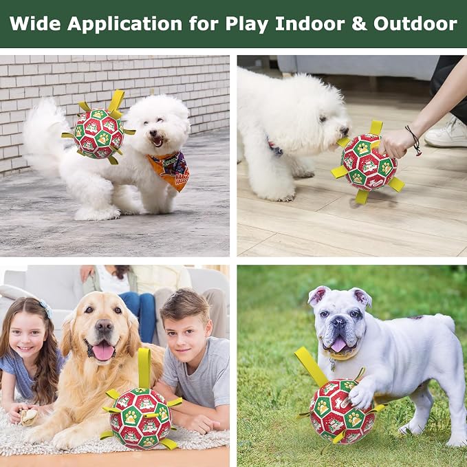 QDAN Christmas Dog Toys: Dog Soccer Ball - Image 4