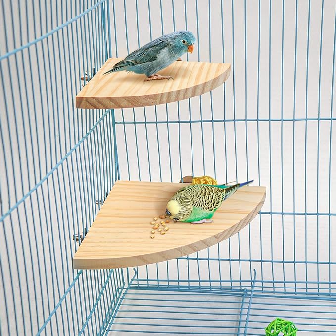2 Pack Bird Perch Platform, Parrot Stand Sector Playground Wood Perch Stand Toy - Image 7