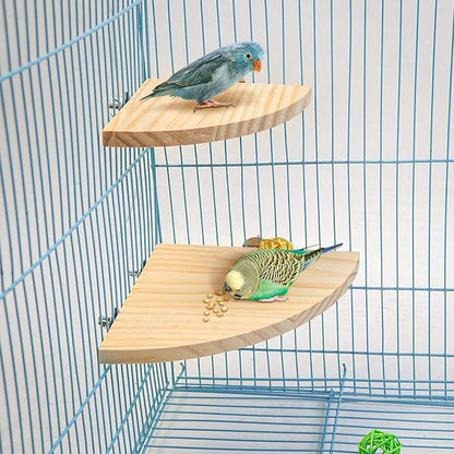 2 Pack Bird Perch Platform, Parrot Stand Sector Playground Wood Perch Stand Toy - Image 7