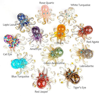 Natural Crystal Gravel Octopus Resin Marine Animals Fish Tank Decorative - Image 3