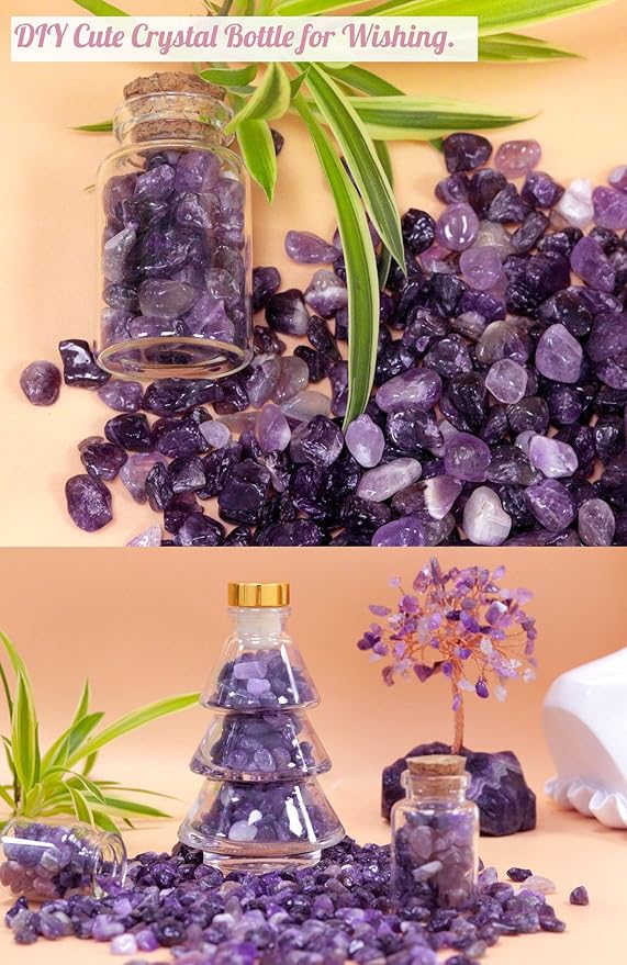 1lb Amethyst Aquarium Gravel Rocks Natural Tumbled Healing Crystal Chips Bulk - Image 4