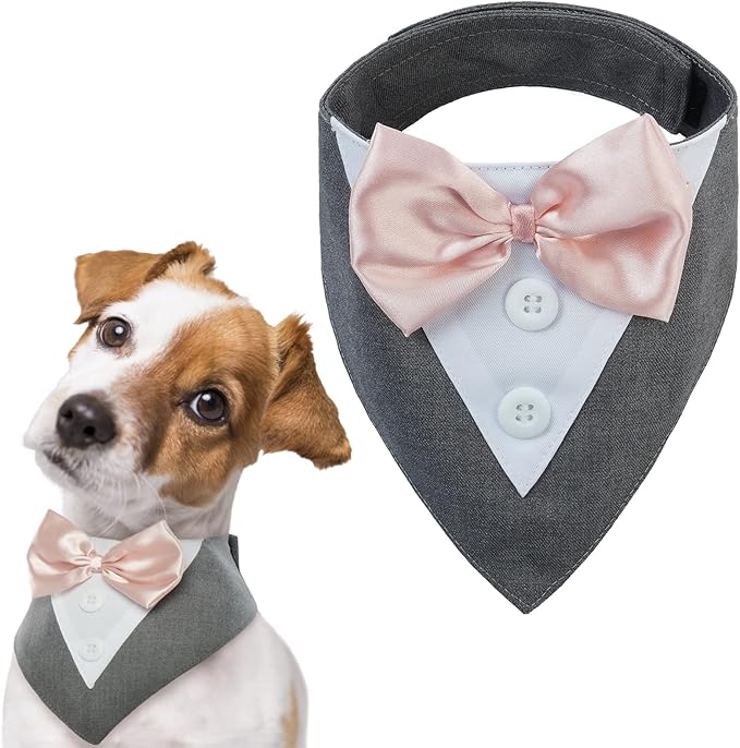 FUAMEY Dog Tuxedo for Medium Dogs, Dog Formal Suit Dogs Attire Pet Bow Tie by FUAMEY