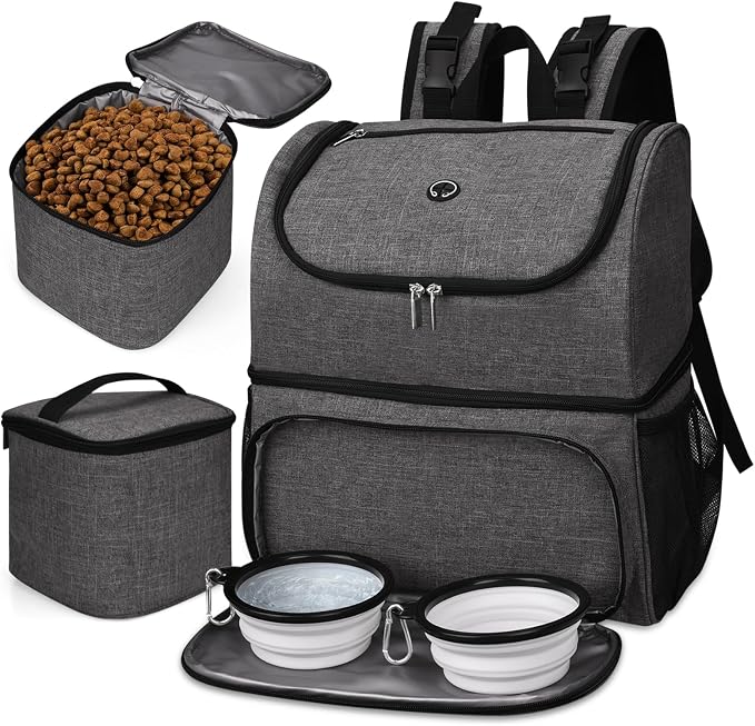 BAGLHER Pet Travel Bag, Double-Layer Pet Supplies Backpack, Pet Travel Backpack by BAGLHER
