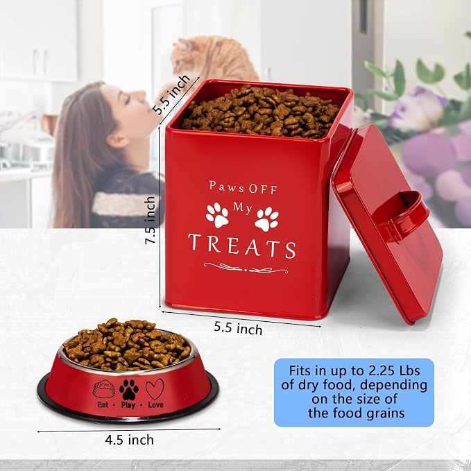 Meraki Home Farmhouse Cat Food and Treats Containers + Feed Scoop + Pet Food - Image 4