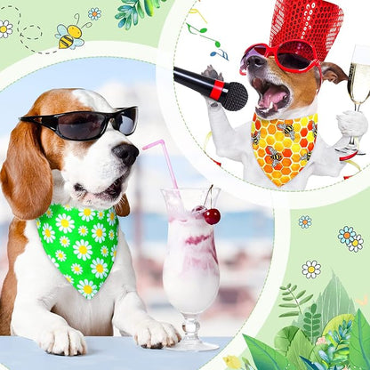 Eccliy 30 Pack Flower Dog Bandanas Bulk Summer Soft Triangle Dog Scarfs - Image 5