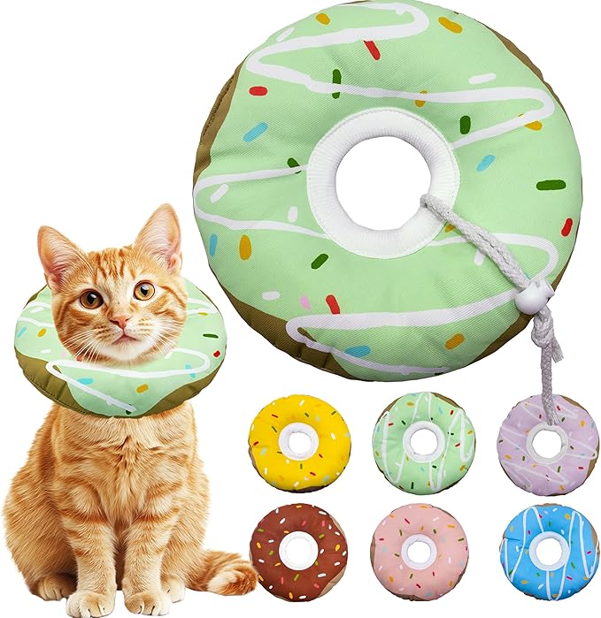 Cat Cone Collar Soft, Adjustable Cat Recovery Collar Kitten Cones to Stop by Seyezo