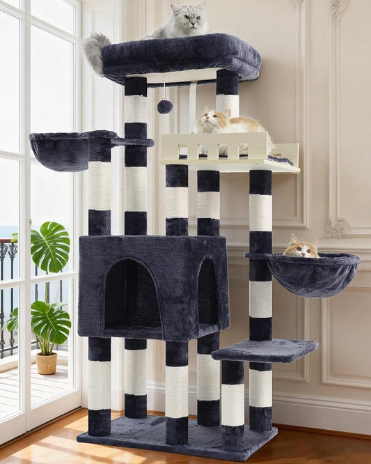 Cat Tree for Indoor Cats Large Adult, Heavy Duty Cat Tree for Large Cats 20 lbs+ by Gitelnour