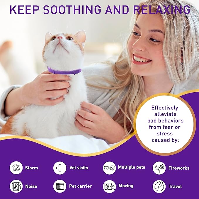 4 Pack Calming Collar for Cats – Pheromone Cat Calming Collar Cat Anxiety - Image 3