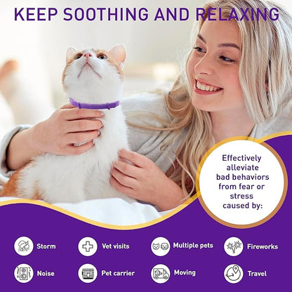 4 Pack Calming Collar for Cats – Pheromone Cat Calming Collar Cat Anxiety - Image 3
