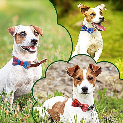 PET SHOW 8pcs Plaid Small Dogs Collar Bow Ties Puppies Cats Collar Charms - Image 4