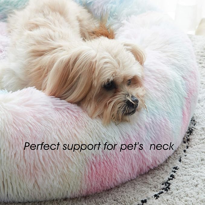 WESTERN HOME WH Calming Dog & Cat Bed, Anti-Anxiety Donut Cuddler Warming Cozy - Image 3