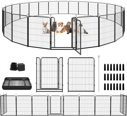 Dog Playpen Outdoor Extra Wide 24 Piece Panels Heavy Duty Dog Fence 40" Height by Committedtobetterpetlife