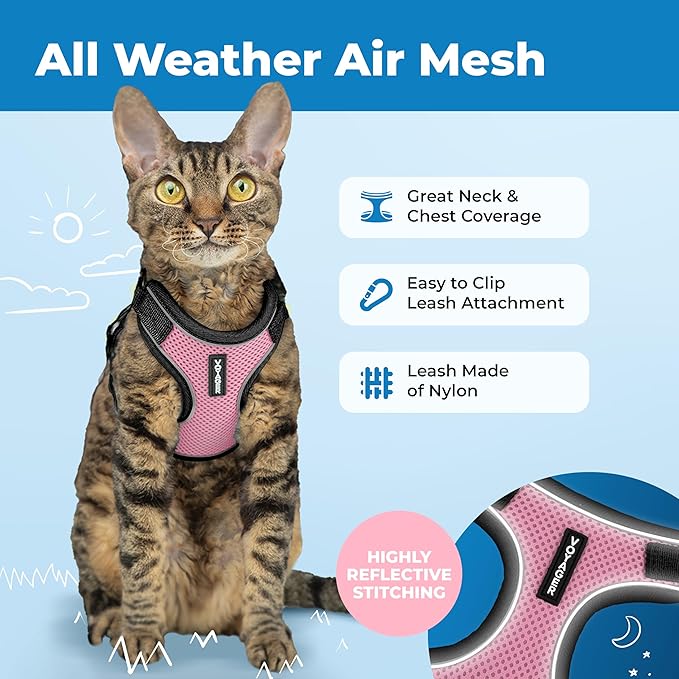 Voyager Escape-Proof Step-in Lock Cat Harness & 5ft Neoprene-Handle Leash Set - Image 3