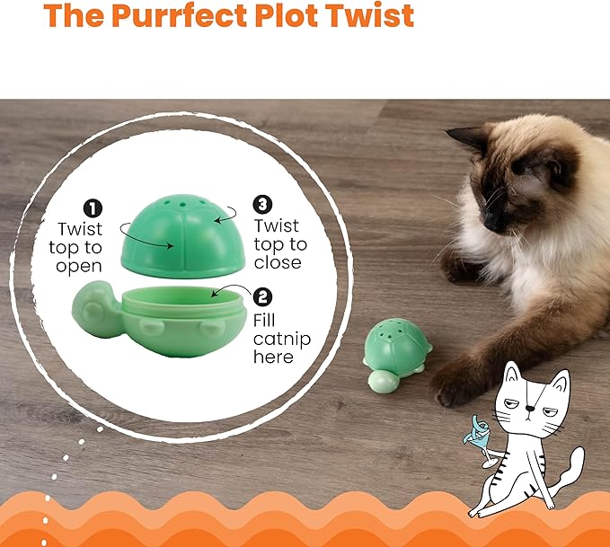 Catstages Wobble Turtle Catnip Diffuser Refillable Cat Toy - Image 5
