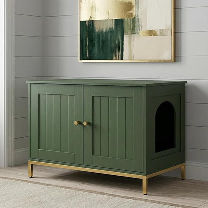 Homhedy Cat Litter Box Enclosure, Cat Washroom Furniture - Image 6