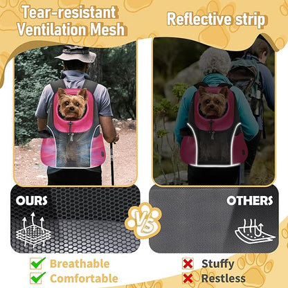 WOYYHO Pet Dog Carrier Backpack Small Dog Front Backpack Ventilated Mesh Dog - Image 2