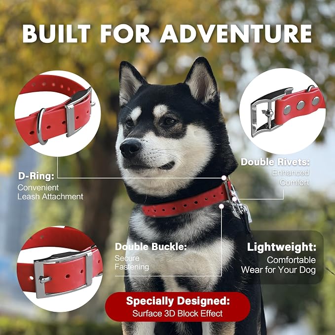 4.2FT Dog Collar and Leash Set, PVC Waterproof Adjustable Odor Proof Pet - Image 4