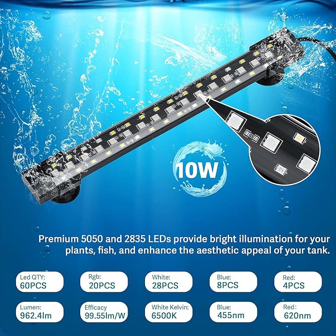 hygger 24/7 Mode Submersible Aquarium LED Light, Full Spectrum Hidden Fish Tank - Image 5