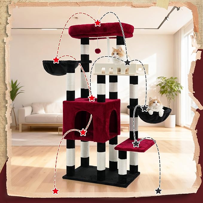 Cat Tree for Indoor Cats Large Adult, Heavy Duty Cat Tree for Large Cats 20 lbs+ - Image 6