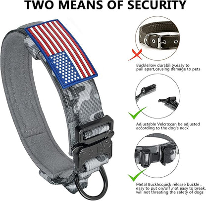 DAGANXI Tactical Dog Collar, Adjustable Military Training Nylon Dog Collar - Image 4