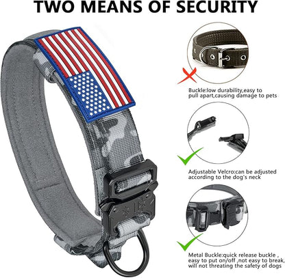 DAGANXI Tactical Dog Collar, Adjustable Military Training Nylon Dog Collar - Image 4