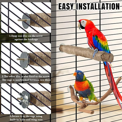 REHALY Large Bird Perch Stand, Paw Grinding Forks, Stand & Toys - Image 5