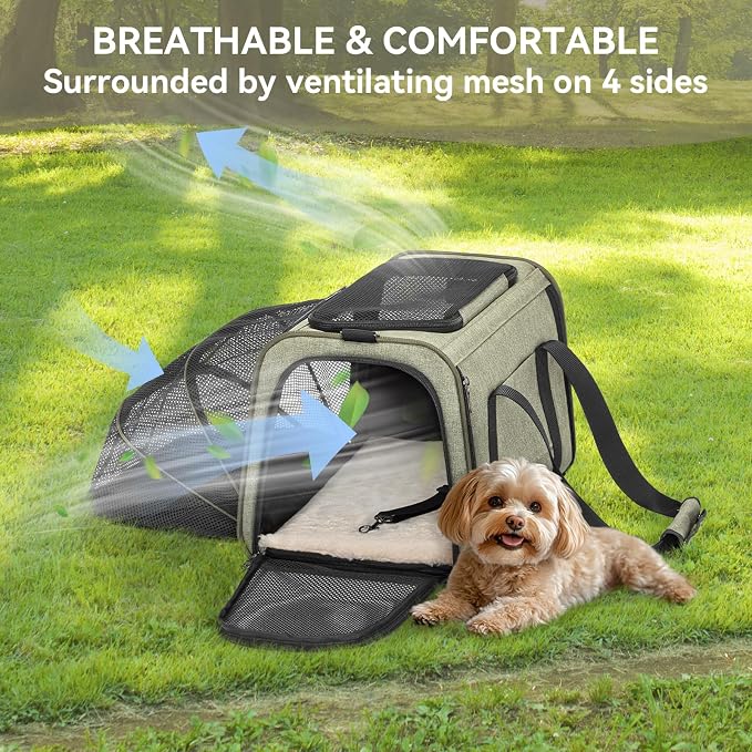Petsfit Expandable Cat Carrier Dog Carrier, Airline Approved Soft-Sided - Image 9