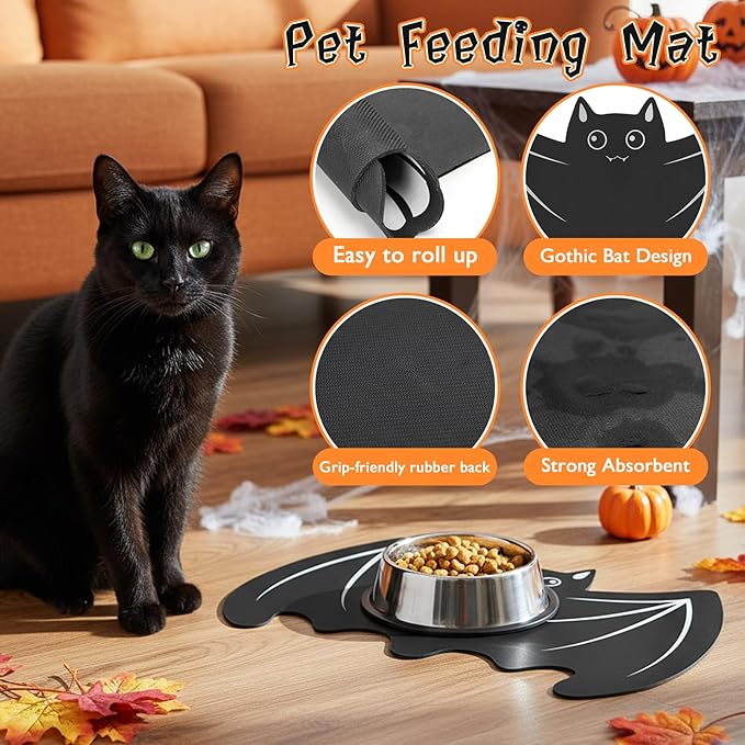 Pet Mat for Food and Water, Absorbent Non-Slip Quick Dry Dog Food Mat for Dog - Image 3