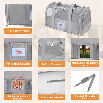Cat Carrier Soft for Pets Up to 15 Lbs, Cat Travel Bag - Image 6