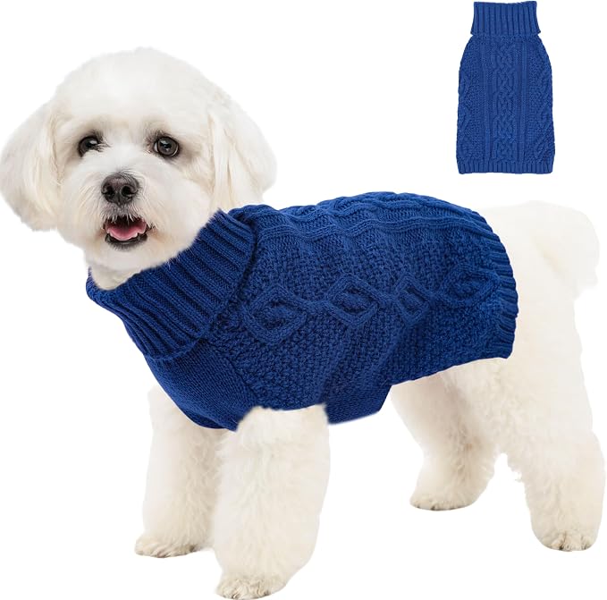 Dog Sweaters Small Dog Clothes Winter Turtleneck Puppy Sweater Warm Pet Cat by Puppishy
