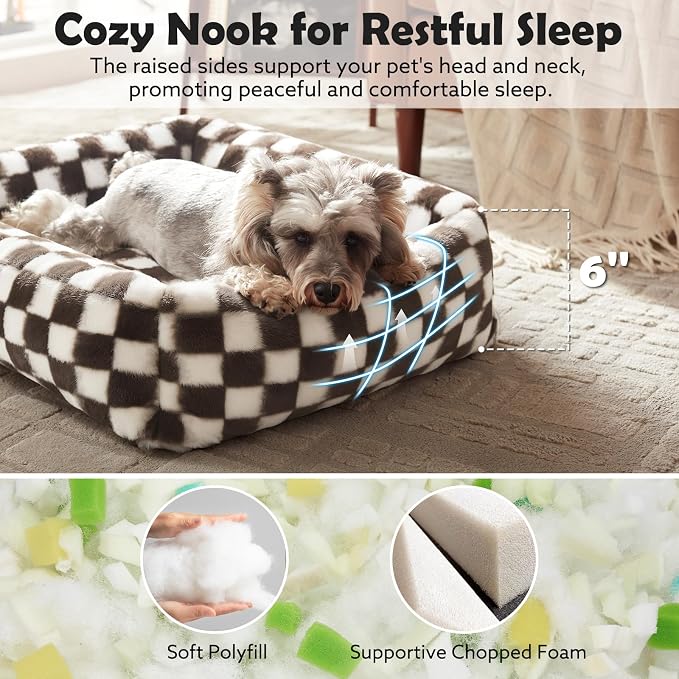 JOEJOY Small Dog Bed for Small Dogs, Rectangle Washable Orthopedic Corduroy - Image 2