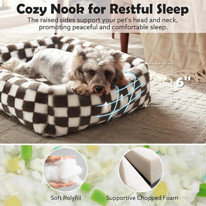 JOEJOY Small Dog Bed for Small Dogs, Rectangle Washable Orthopedic Corduroy - Image 2