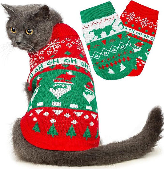 Stretchy Cat Christmas Sweater by Jnancun
