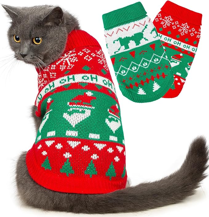 Stretchy Cat Christmas Sweater by Jnancun