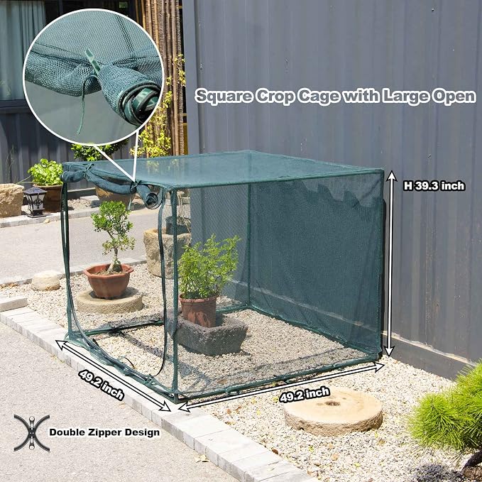 Square 4'x4' Netting Cover 3.3FT Tall Crop Cage Pest Guard Cover - Image 2