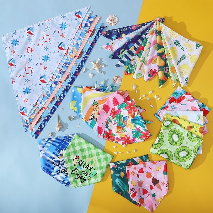 SCENEREAL 30 PCS Dog Bandanas Bulk, Summer Pet Bibs - Image 7