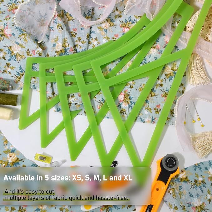 5Pcs Plastic Reversible Tie On Curved Dog Bandana Cutting Templates Set - Image 7