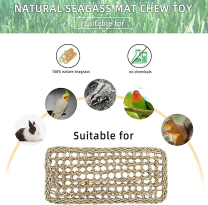 Bird Seagrass Mat 16 × 7" Parrot Natural Grass Woven Net Hammock Parakeet - Image 7