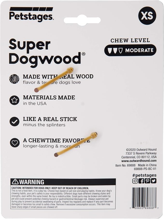 Outward Hound by Petstages Super Dogwood Durable Dog Chew Toy, Extra Small - Image 3