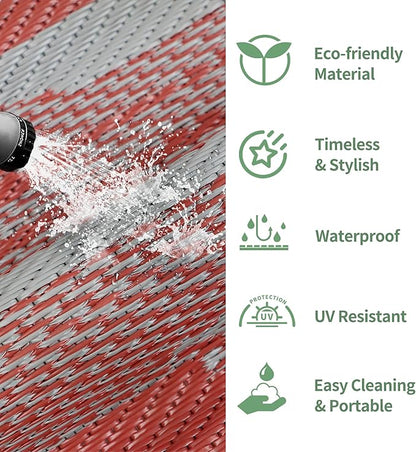 GENIMO Outdoor Rug for Patio Clearance, Reversible Plastic Straw Rugs for RV - Image 5