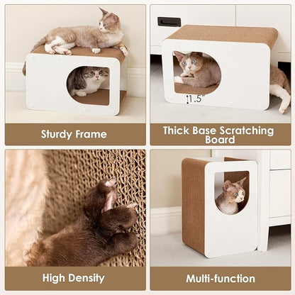 EHEYCIGA Cardboard Cat Scratcher House, 17-Inch Corrugated Cat Scratcher - Image 5