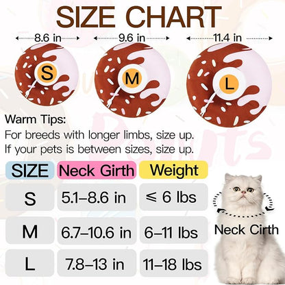 Cat Cone Collar Soft, Cute Cat Donut Collar After Surgery, Adjustable Kitten - Image 2