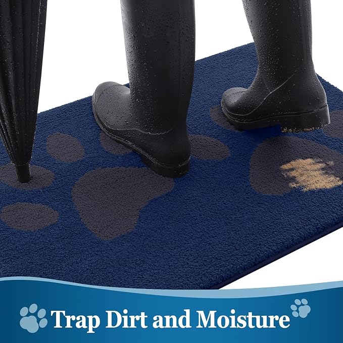 Buganda Dog Door Mat for Muddy Paws, Absorbent Dirt Trapper Washable Indoor - Image 3