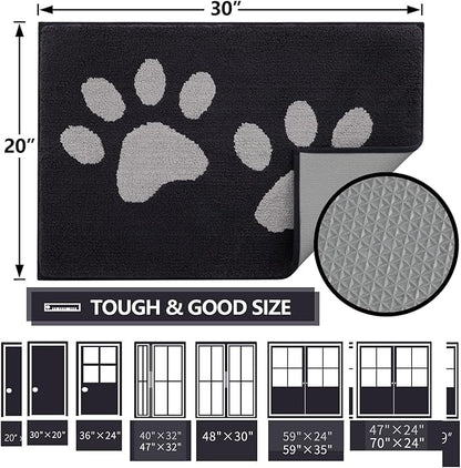 Buganda Dog Door Mat for Muddy Paws, Absorbent Dirt Trapper Washable Indoor - Image 2