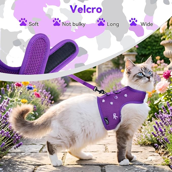 Kitty Harness and Leash for Walking Escape Proof Breathable Mesh Fabric - Image 5