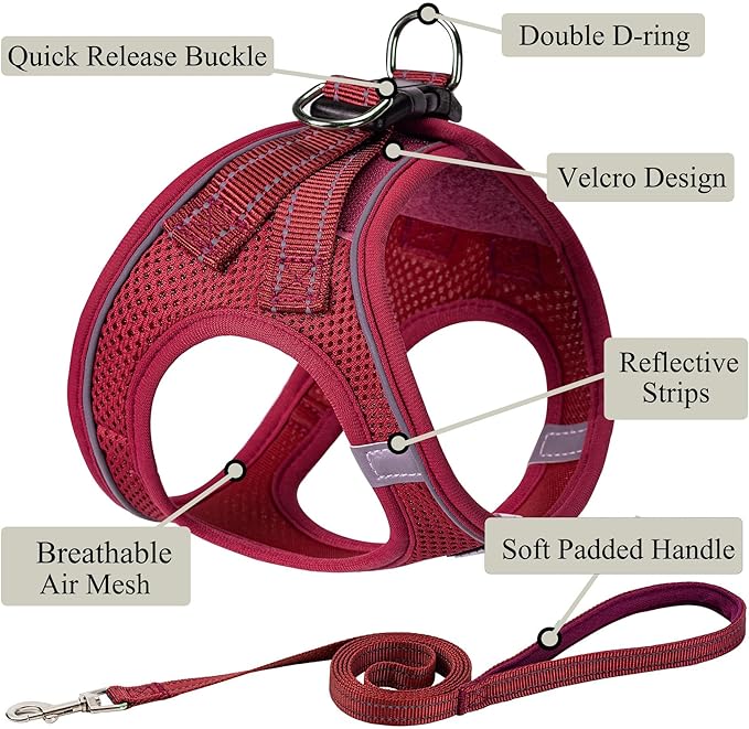 Dog Harness with Leash Set, No Pull Adjustable Reflective Step-in Puppy Pet - Image 2