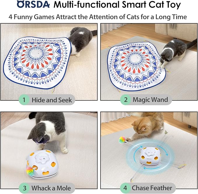 ORSDA Cat Toys, 4 in 1 Interactive Cat Toys - Image 2