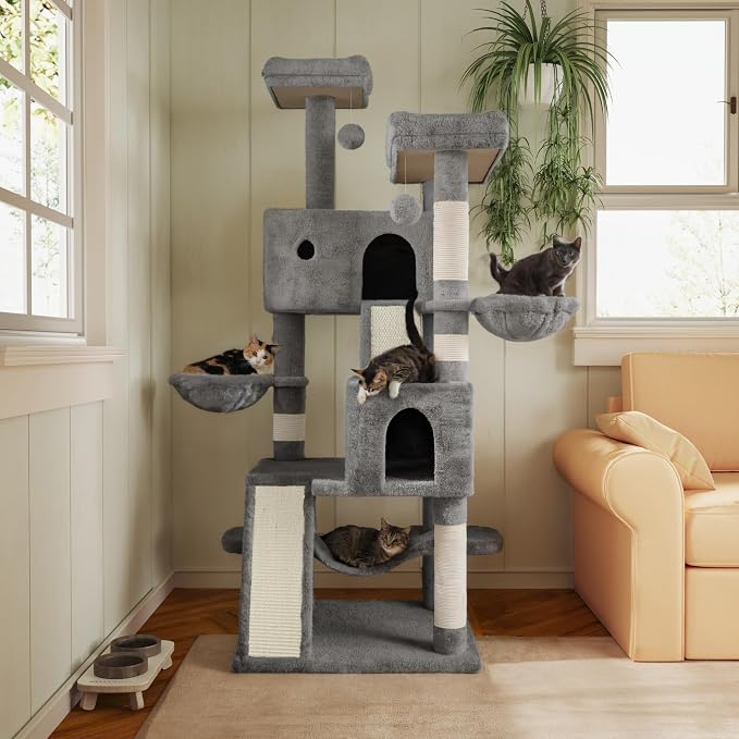 MUTICOR 66 Inches Multi-Level Large Cat Tree Tower - Image 2